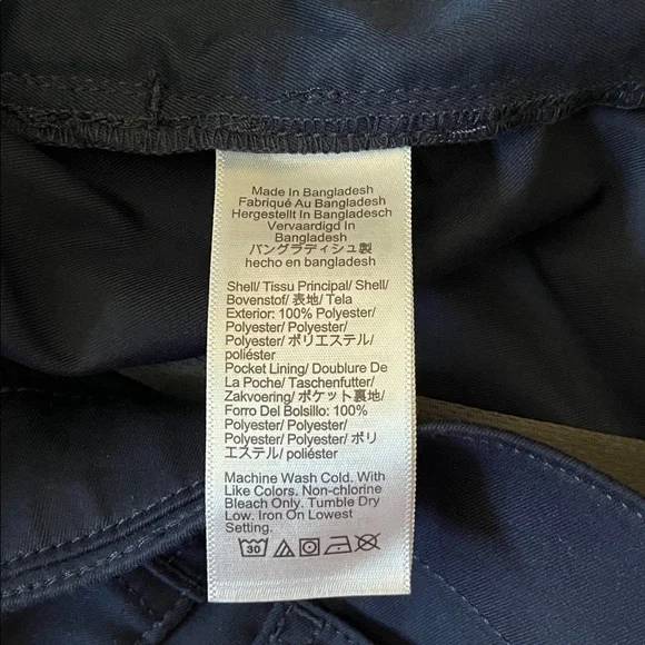 NWOT J. Crew 5-pocket Flex Slim Tech Pants in navy blue & khaki tan, size 33x34 - Picture 5 of 10